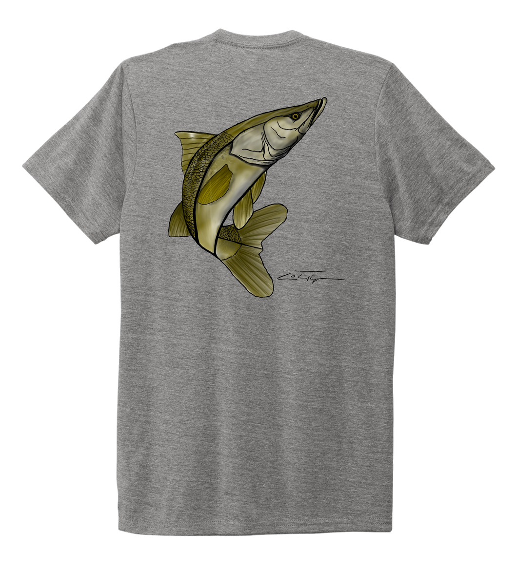 Colin Thompson, Snook, Crew Neck T-Shirt in Oyster Grey