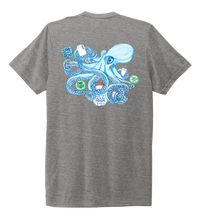 Load image into Gallery viewer, Lauren Gilliam, Octopus, Unisex Crew Neck T-shirt in Oyster Grey