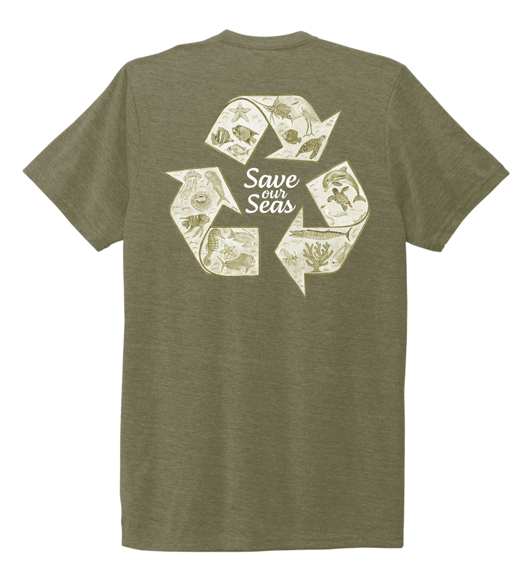 Lauren Gilliam, Recycle, Unisex Crew Neck T-shirt in Earthy Green
