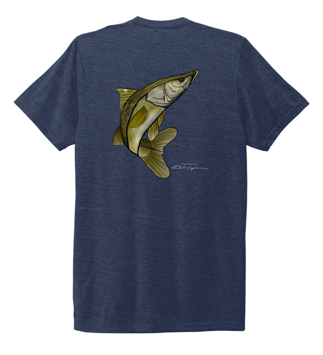 Colin Thompson, Snook, Crew Neck T-Shirt in Deep Sea Blue