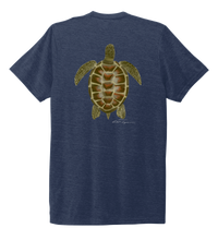 Load image into Gallery viewer, Colin Thompson, Turtle, Crew Neck T-Shirt in Deep Sea Blue