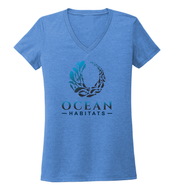 Ocean Habitats - Women's V-neck T-shirt in Sky Blue