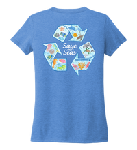 Load image into Gallery viewer, Lauren Gilliam, Recycle, Women&#39;s V-neck T-shirt in Sky Blue