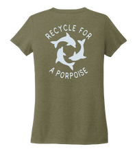 Load image into Gallery viewer, StepChange, Porpoise, Women&#39;s V-neck T-shirt in Earthy Green