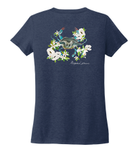 Load image into Gallery viewer, Alexandra Catherine, Blue Crab, Women&#39;s V-neck T-shirt in Deep Sea Blue