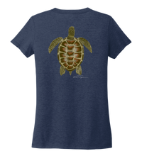 Load image into Gallery viewer, Colin Thompson, Turtle, Women&#39;s V-neck T-shirt in Slate Black