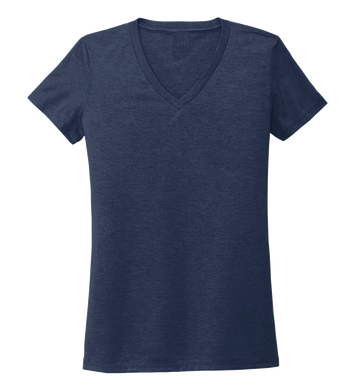 Women's V-neck T-shirt in Deep Sea Blue
