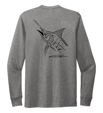 Colin Thompson, Marlin, Crew Neck Long Sleeve T-Shirt in Oyster Grey