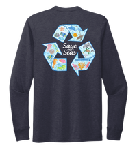 Load image into Gallery viewer, Lauren Gilliam, Recycle, Unisex Crew Neck Long Sleeve T-shirt in Deep Sea Blue