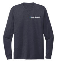 Load image into Gallery viewer, StepChange, Porpoise, Unisex Crew Neck Long Sleeve T-shirt in Deep Sea Blue