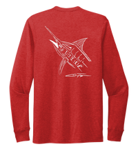 Load image into Gallery viewer, Colin Thompson, Marlin, Crew Neck Long Sleeve T-Shirt in Bravo Red