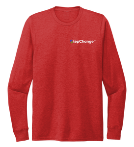 StepChange, Porpoise, Unisex Crew Neck Long Sleeve T-shirt in Bravo Red
