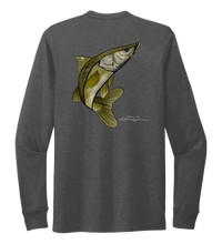 Load image into Gallery viewer, Colin Thompson, Snook, Crew Neck Long Sleeve T-Shirt in Slate Black