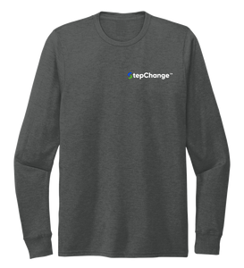 StepChange, Porpoise, Unisex Crew Neck Long Sleeve T-shirt in Slate Black