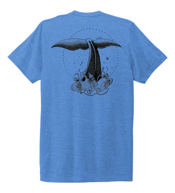 STYNGVI, Whale Fluke, Unisex Crew Neck T-shirt in Sky Blue