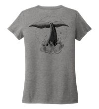 Load image into Gallery viewer, STYNGVI, Whale Fluke, Women&#39;s V-neck T-shirt in Oyster Grey