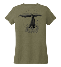 Load image into Gallery viewer, STYNGVI, Whale Fluke, Women&#39;s V-neck T-shirt in Earthy Green