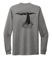 Load image into Gallery viewer, STYNGVI, Whale Fluke, Unisex Crew Neck Long Sleeve T-shirt in Oyster Grey