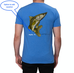 Colin Thompson, Snook, Crew Neck T-Shirt in Sky Blue