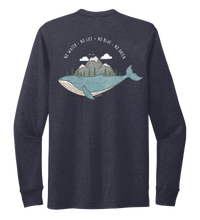 Load image into Gallery viewer, STYNGVI, No Water-No Life-No Blue-No Green, Unisex Crew Neck Long Sleeve T-shirt in Deep Sea Blue