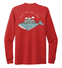 Load image into Gallery viewer, STYNGVI, No Water-No Life-No Blue-No Green, Unisex Crew Neck Long Sleeve T-shirt in Bravo Red