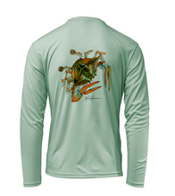 Load image into Gallery viewer, Ronnie Reasonover, The Crab, Performance Long Sleeve Shirt in Sea Foam Green