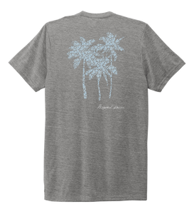 Alexandra Catherine, Palm Trees, Unisex Crew Neck T-shirt in Oyster Grey