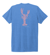Load image into Gallery viewer, Alexandra Catherine, Fleur Pink Lobster, Unisex Crew Neck T-shirt in Sky Blue