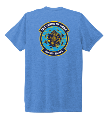 FORCE BLUE 100 YARDS OF HOPE Unisex Crew Neck T-shirt in Sky Blue
