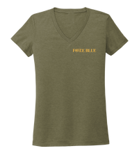 Load image into Gallery viewer, FORCE BLUE 100 YARDS OF HOPE Women&#39;s V-neck T-shirt in Earthy Green