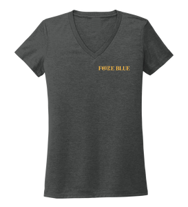 FORCE BLUE 100 YARDS OF HOPE Women's V-neck T-shirt in Slate Black