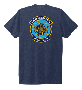 FORCE BLUE 100 YARDS OF HOPE Unisex Crew Neck T-shirt in Deep Sea Blue