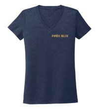 Load image into Gallery viewer, FORCE BLUE 100 YARDS OF HOPE Women&#39;s V-neck T-shirt in Deep Sea Blue