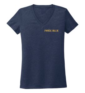 FORCE BLUE 100 YARDS OF HOPE Women's V-neck T-shirt in Deep Sea Blue