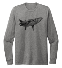 Load image into Gallery viewer, STYNGVI, Humpback Whale, Unisex Crew Neck Long Sleeve T-shirt in Oyster Grey