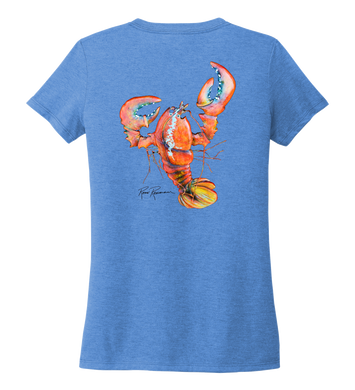 Ronnie Reasonover, The Lobster, Women's V-neck T-shirt in Sky Blue
