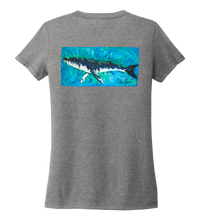 Load image into Gallery viewer, Ronnie Reasonover, The Whale, Women&#39;s V-neck T-shirt in Oyster Grey