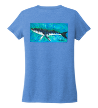 Load image into Gallery viewer, Ronnie Reasonover, The Whale, Women&#39;s V-neck T-shirt in Sky Blue