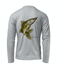 Load image into Gallery viewer, Colin Thompson, Snook, Performance Long Sleeve Shirt in Oyster Grey