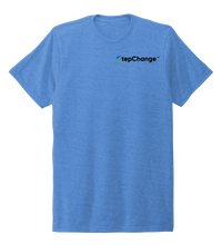 Load image into Gallery viewer, StepChange, Porpoise, Unisex Crew Neck T-shirt in Sky Blue