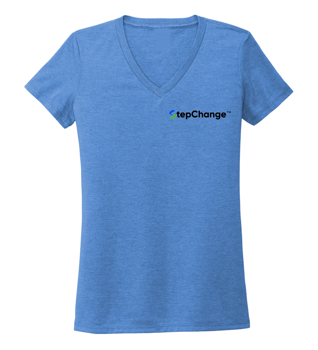 StepChange Women's V-neck T-shirt in Sky Blue