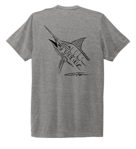 Colin Thompson, Marlin, Crew Neck T-Shirt in Oyster Grey