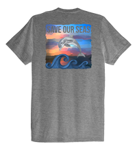 Load image into Gallery viewer, Lauren Gilliam, Dolphin, Unisex Crew Neck T-shirt in Oyster Grey