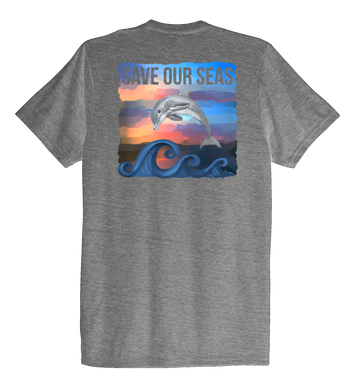 Lauren Gilliam, Dolphin, Unisex Crew Neck T-shirt in Oyster Grey
