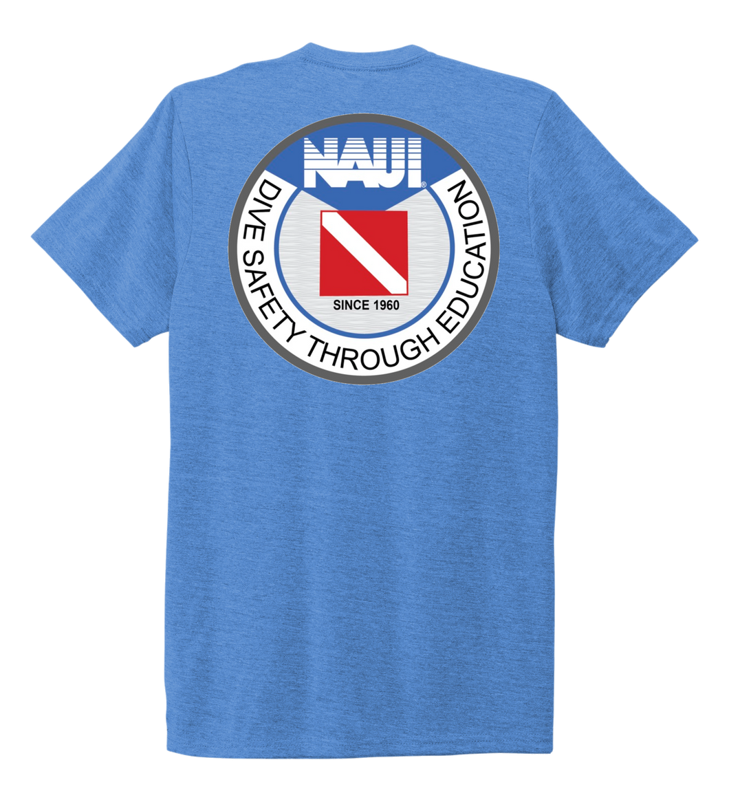 Naui Dive Safety Through Education, Unisex Crew Neck T-shirt in Sky Blue