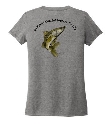 Ocean Habitats & Colin Thompson Collaboration - Women's V-neck T-shirt in Oyster Grey