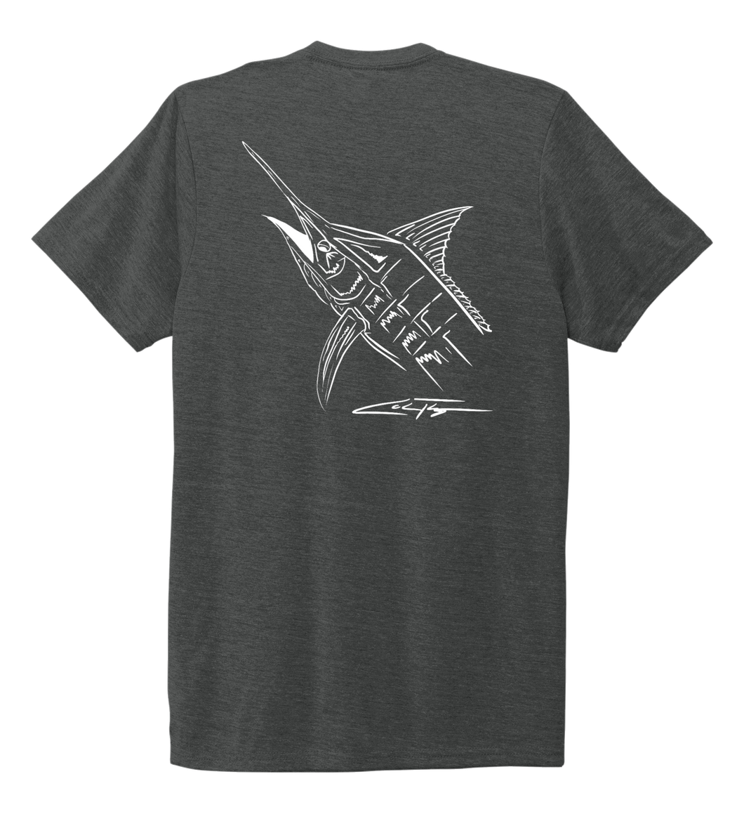 Colin Thompson, Marlin, Crew Neck T-Shirt in Slate Black