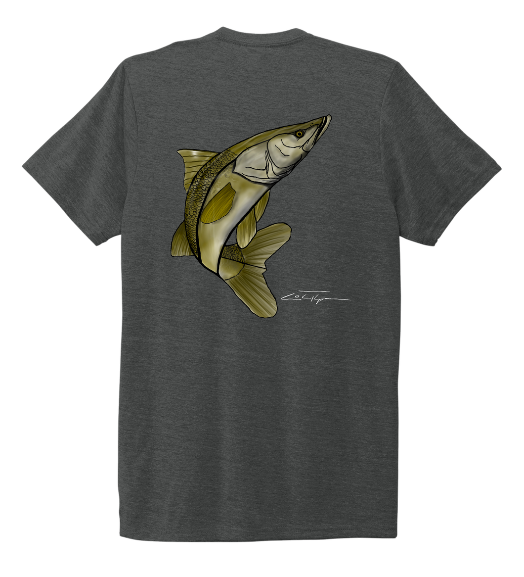 Colin Thompson, Snook, Crew Neck T-Shirt in Slate Black