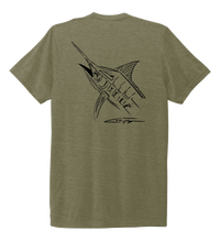 Load image into Gallery viewer, Colin Thompson, Marlin, Crew Neck T-Shirt in Earthy Green