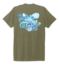 Load image into Gallery viewer, Lauren Gilliam, Octopus, Unisex Crew Neck T-shirt in Earthy Green